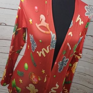 Plunge Long Sleeve Button Front Romper